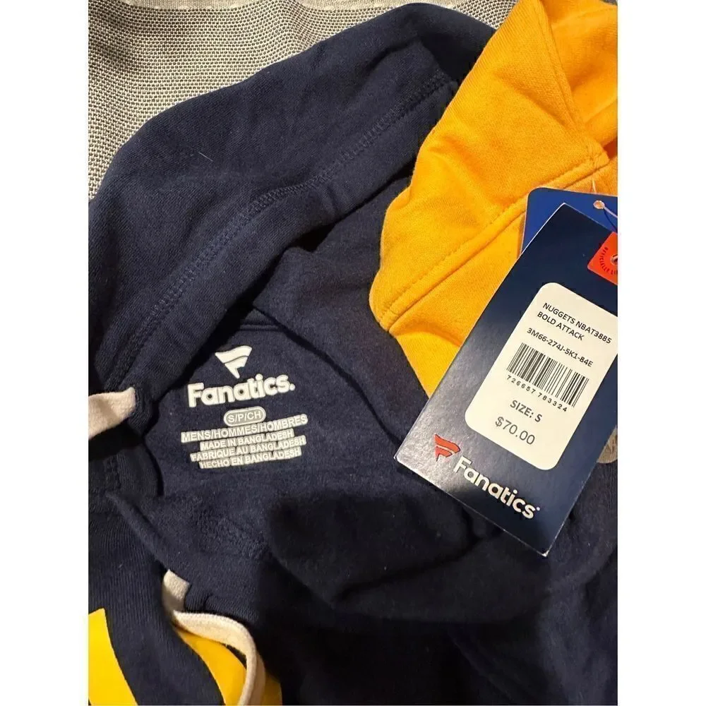 Denver Nuggets Fanatics Branded Attack Colorblock Pullover Hoodie